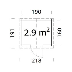 Abri de jardin Pablo 1 - en bois traité - madriers 19mm - WhiteWood