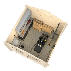 Abri de jardin Valence 1 - en bois brut - madriers 28mm - WhiteWood