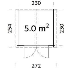 Abri de jardin Valence 1 - en bois brut - madriers 28mm - WhiteWood