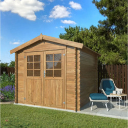 Abri de jardin Valence 1 - en bois traité - madriers 28mm - WhiteWood