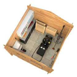 Abri de jardin Valence 1 - en bois traité - madriers 28mm - WhiteWood