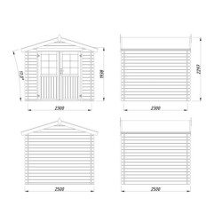 Abri de jardin Valence 1 - en bois traité - madriers 28mm - WhiteWood