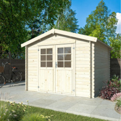 Abri de jardin Valence 2 - en bois brut - madriers 28mm - WhiteWood