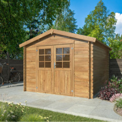 Abri de jardin Valence 2 - en bois traité - madriers 28mm - WhiteWood