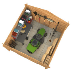 Abri de jardin Valence 2 - en bois traité - madriers 28mm - WhiteWood