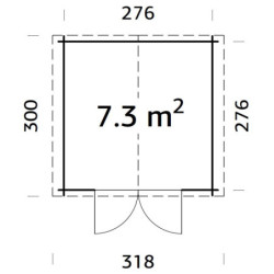 Abri de jardin Valence 2 - en bois traité - madriers 28mm - WhiteWood