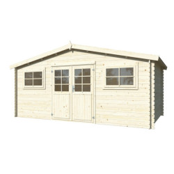 Abri de jardin Luxembourg 1 - en bois brut - madriers 28mm - WhiteWood