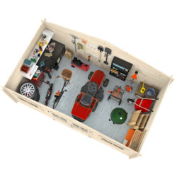 Abri de jardin Luxembourg 1 - en bois brut - madriers 28mm - WhiteWood