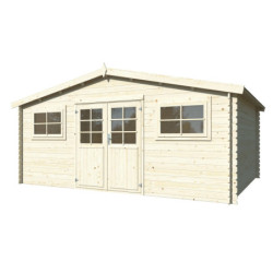 Abri de jardin Luxembourg 2 - en bois brut - madriers 28mm - WhiteWood