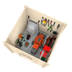 Abri de jardin Zoé 1 - en bois brut - madriers 19mm - WhiteWood