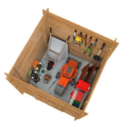 Abri de jardin Zoé 1 - en bois traité - madriers 19mm - WhiteWood