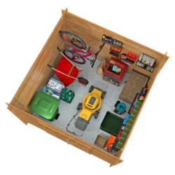 Abri de jardin Zoé 3 - en bois traité - madriers 19mm - WhiteWood