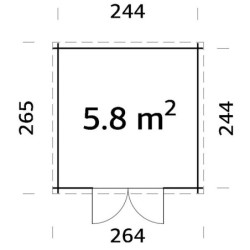 Abri de jardin Zoé 3 - en bois traité - madriers 19mm - WhiteWood