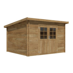 Abri de jardin Lola 1 - en bois traité - madriers 28mm - WhiteWood