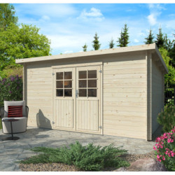 Abri de jardin Lola 2 - en bois brut - madriers 28mm - WhiteWood