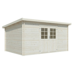 Abri de jardin Lola 2 - en bois brut - madriers 28mm - WhiteWood