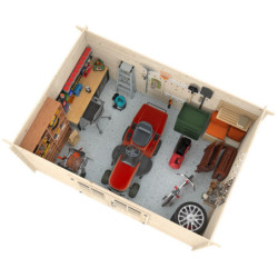 Abri de jardin Lola 2 - en bois brut - madriers 28mm - WhiteWood