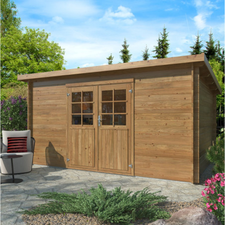 Abri de jardin Lola 2 - en bois traité - madriers 28mm - WhiteWood