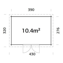 Abri de jardin Lola 2 - en bois traité - madriers 28mm - WhiteWood