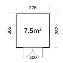 Abri de jardin Lya 1 - en bois brut - madriers 28mm - WhiteWood