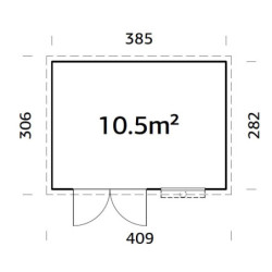 Abri de jardin Lya 2 - en bois brut - madriers 28mm - WhiteWood