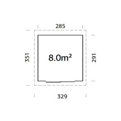 Bureau de jardin Lydia 8,22m² - en bois brut - madriers 28mm - WhiteWood