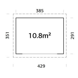 Bureau de jardin Lydia 11,12m² - en bois gris - madriers 28mm - WhiteWood