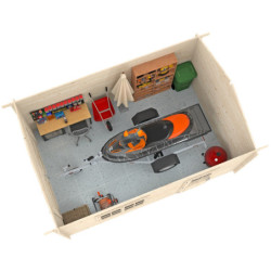 Garage Prague 1 voiture - en bois brut - madriers 34mm - WhiteWood