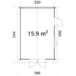 Garage Prague 1 voiture - en bois brut - madriers 34mm - WhiteWood