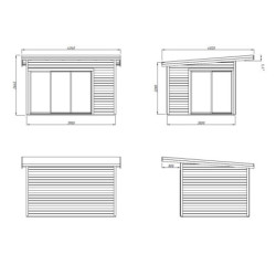 Bureau de jardin Andrea 11,7m² - en bois brut - madriers 44mm - Palmako