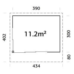 Bureau de jardin Andrea 11,7m² - en bois brut - madriers 44mm - Palmako