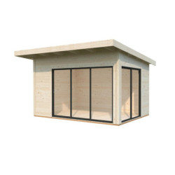 Bureau de jardin Andrea 11,7m² - en bois brut - madriers 44mm - Palmako