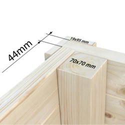 Bureau de jardin Andrea 11,7m² - en bois brut - madriers 44mm - Palmako