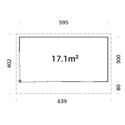 Bureau de jardin Andrea 17,85m² - en bois brut - madriers 44mm - Palmako