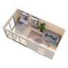 Bureau de jardin Andrea 17,85m² - en bois brut - madriers 44mm - Palmako