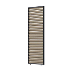 Panneau latéral anthracite et aspect bois Ombrea à ventelles mobiles 1m