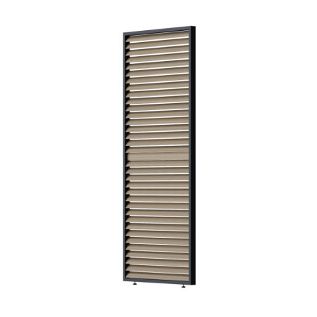 Panneau latéral anthracite et aspect bois Ombrea à ventelles mobiles 1m