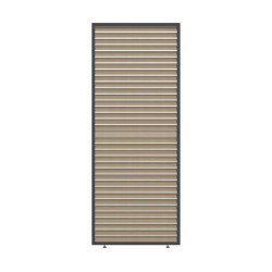 Panneau latéral anthracite et aspect bois Ombrea à ventelles mobiles 1m