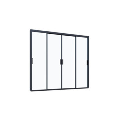 Panneaux coulissants en alu anthracite et verre trempé - L3m - Ombrea