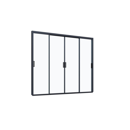 Panneaux coulissants en alu anthracite et verre trempé - L3m - Ombrea