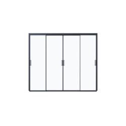 Panneaux coulissants en alu anthracite et verre trempé - L3m - Ombrea