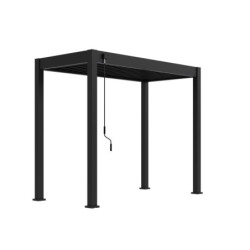 Pergola spéciale BBQ en alu gris avec lames orientable 3x1,5m Ombrea