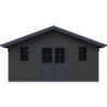 Abri premium bois composite double pente 19,22m² gris clair Woodlife Garden