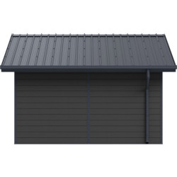 Abri premium bois composite double pente 19,22m² gris clair Woodlife Garden