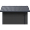 Abri premium bois composite double pente 19,22m² gris clair Woodlife Garden