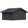 Abri premium bois composite double pente 19,22m² gris clair Woodlife Garden