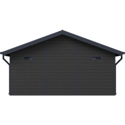 Abri premium bois composite double pente 19,22m² gris clair Woodlife Garden