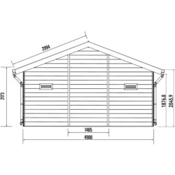 Abri premium bois composite double pente 19,22m² gris clair Woodlife Garden
