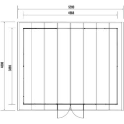 Abri premium bois composite double pente 19,22m² gris clair Woodlife Garden
