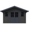Abri premium bois composite double pente 15m² gris clair Woodlife Garden